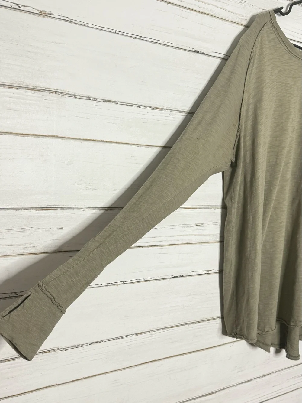 Free People We The Free Arden Tee XL Army Green Oversized Thumbhole Top